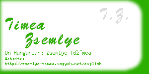 timea zsemlye business card